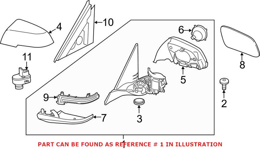 BMW Door Mirror - Front Driver Side 51167285135
