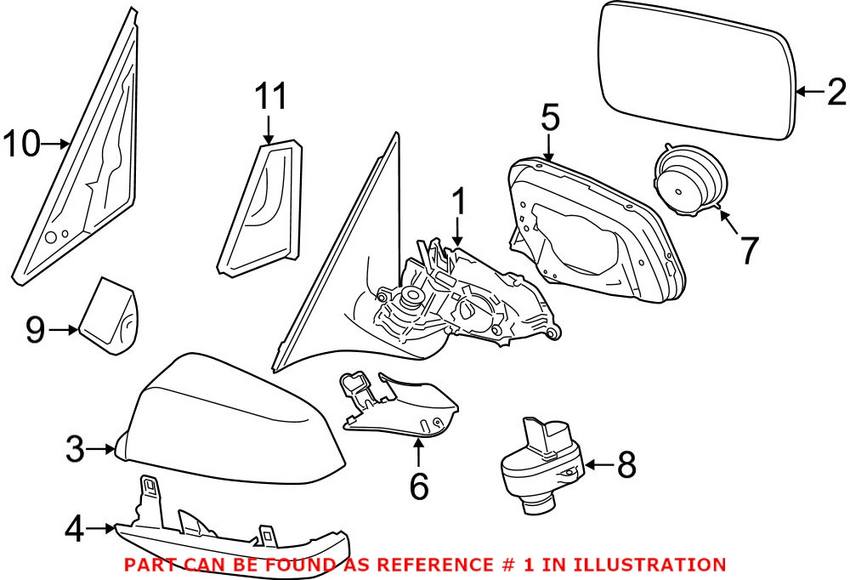 BMW Door Mirror - Front Driver Side 51167350681