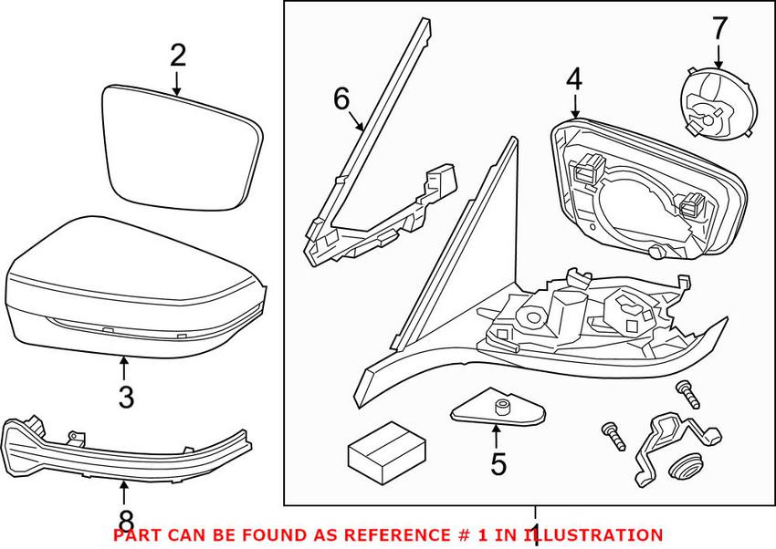 BMW Door Mirror - Front Driver Side 51167437169