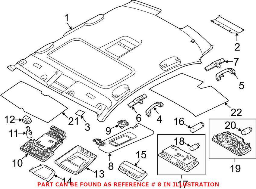 BMW Sun Visor - Driver Side 51168038165