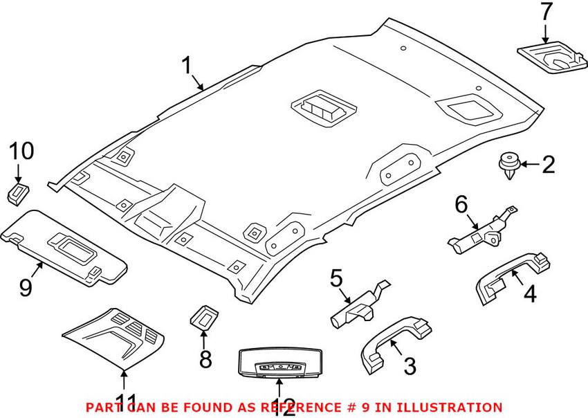 BMW Sun Visor - Driver Side 51168065553