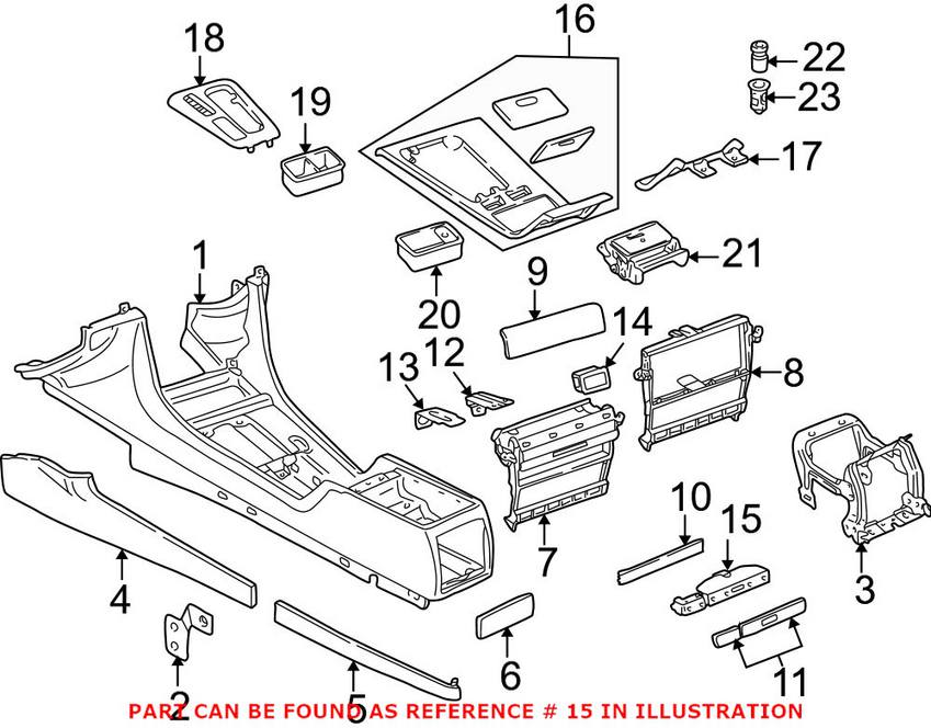 BMW Cup Holder - Front Center (Wood) 51168163005