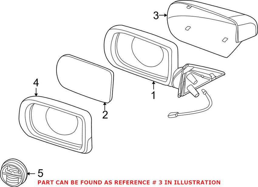BMW Side Mirror Cover - Passenger Side 51168165116