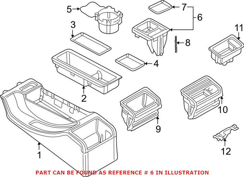 BMW Center Console Insert (Black) 51168217957