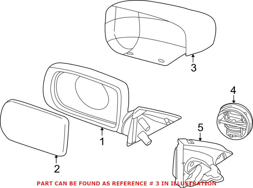 BMW Side Mirror Cover - Driver Side (Un-painted) 51168238375