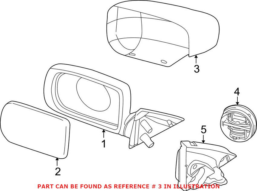 BMW Side Mirror Cover - Passenger Side (Un-painted) 51168238376