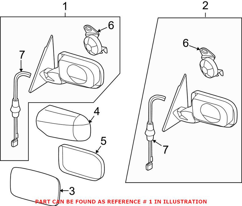 BMW Side Mirror Assembly - Passenger Side 51168245128