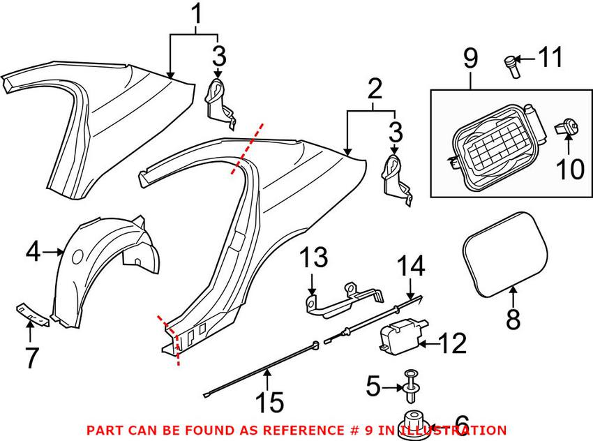 BMW Fuel Filler Housing - Rear 51177183712