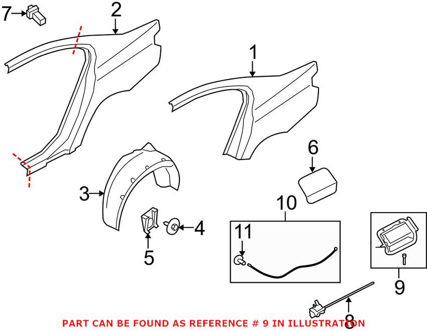 BMW Fuel Filler Housing - Rear 51177198171