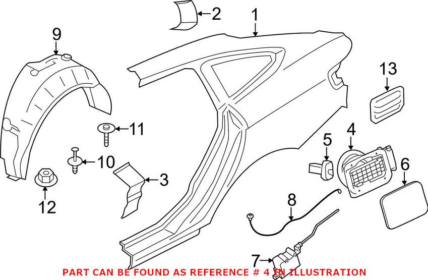 BMW Fuel Filler Housing - Rear 51177278394