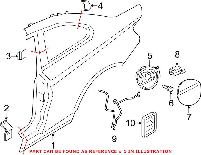 BMW Fuel Filler Housing - Rear 51177286043