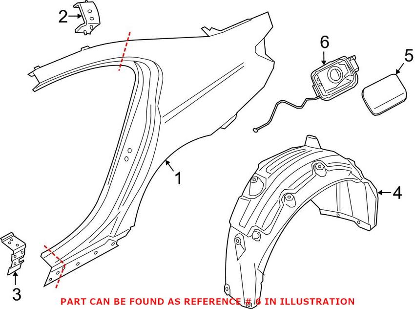 BMW Fuel Filler Housing - Rear 51177358677