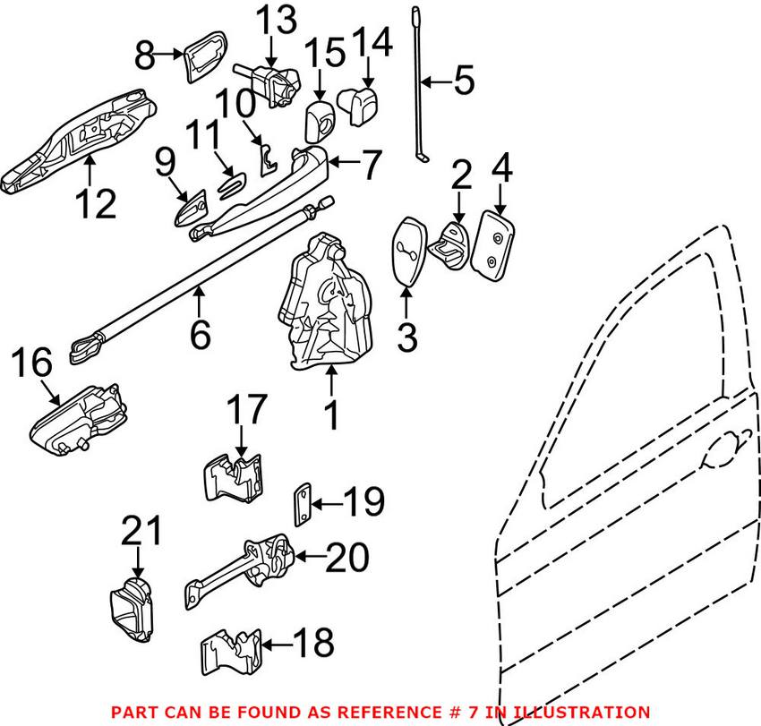 BMW Exterior Door Handle Kit - Front Driver Side 51217002271