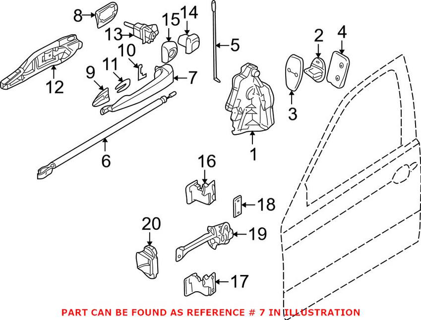 BMW Exterior Door Handle Kit - Front Passenger Side 51217002272