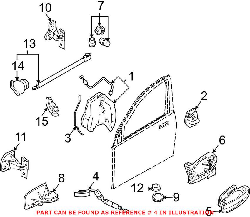 BMW Door Latch Cable - Front Passenger Side 51217024644