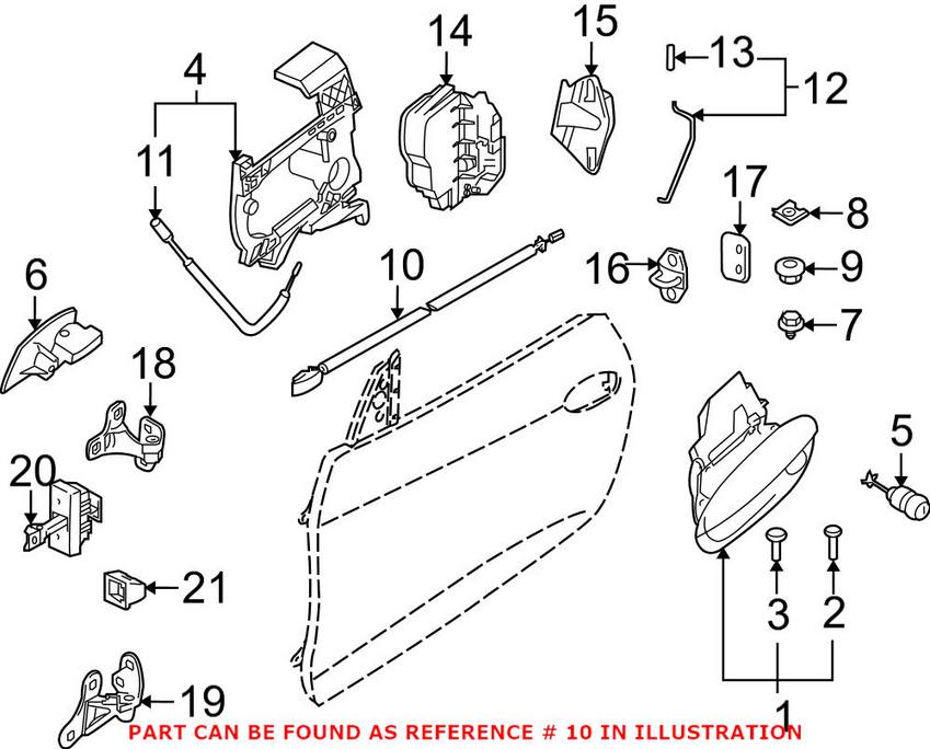 BMW Door Latch Cable - Front 51217038061