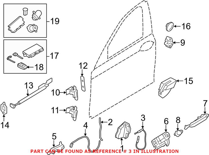 BMW Door Latch Cable - Front 51217297439