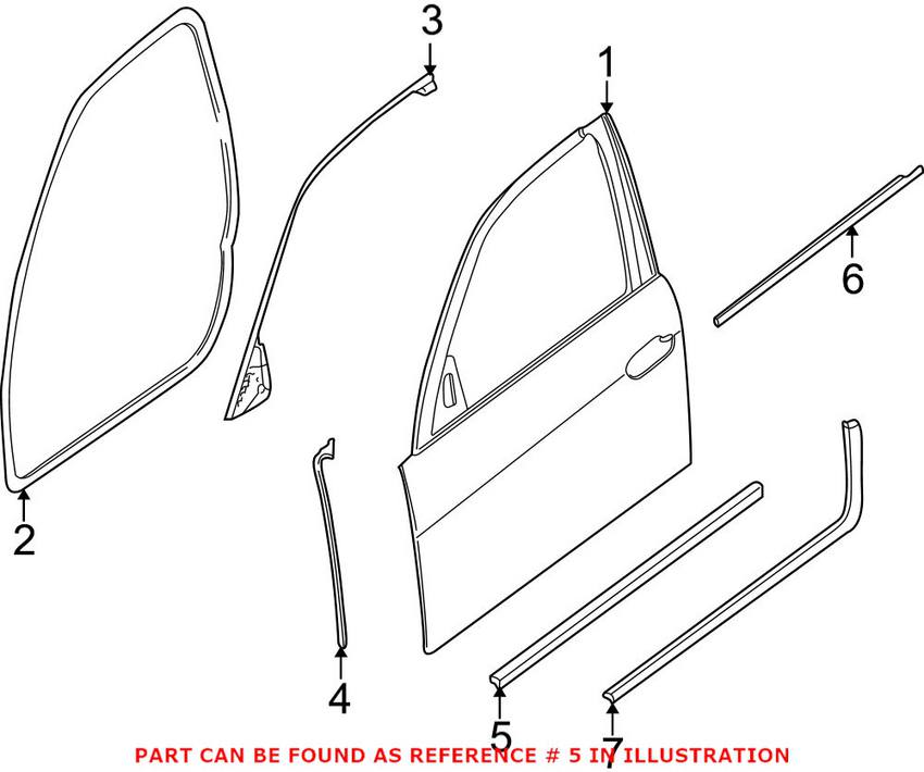 BMW Door Seal - Front Driver Side 51218150093