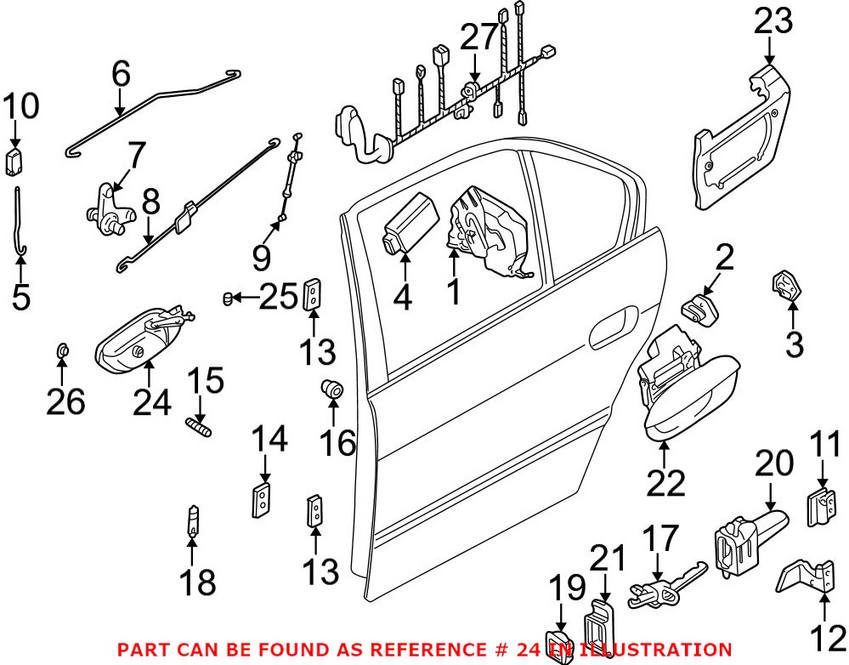 BMW Interior Door Handle - Driver Side (Chrome) 51218226049