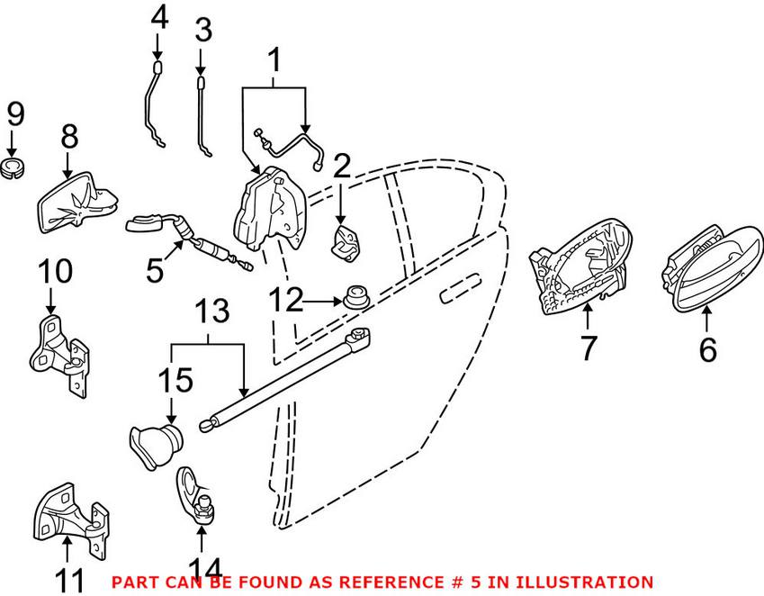 BMW Door Latch Cable - Rear Passenger Side 51227024646