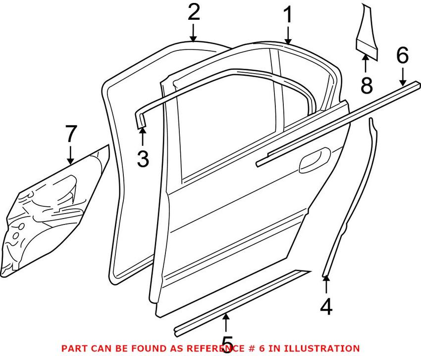 Weatherstrip - Rear Driver Side