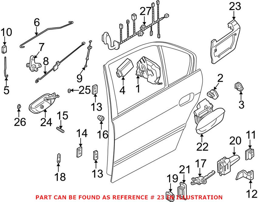 BMW Exterior Door Handle Base = Rear Driver Side 51228245345