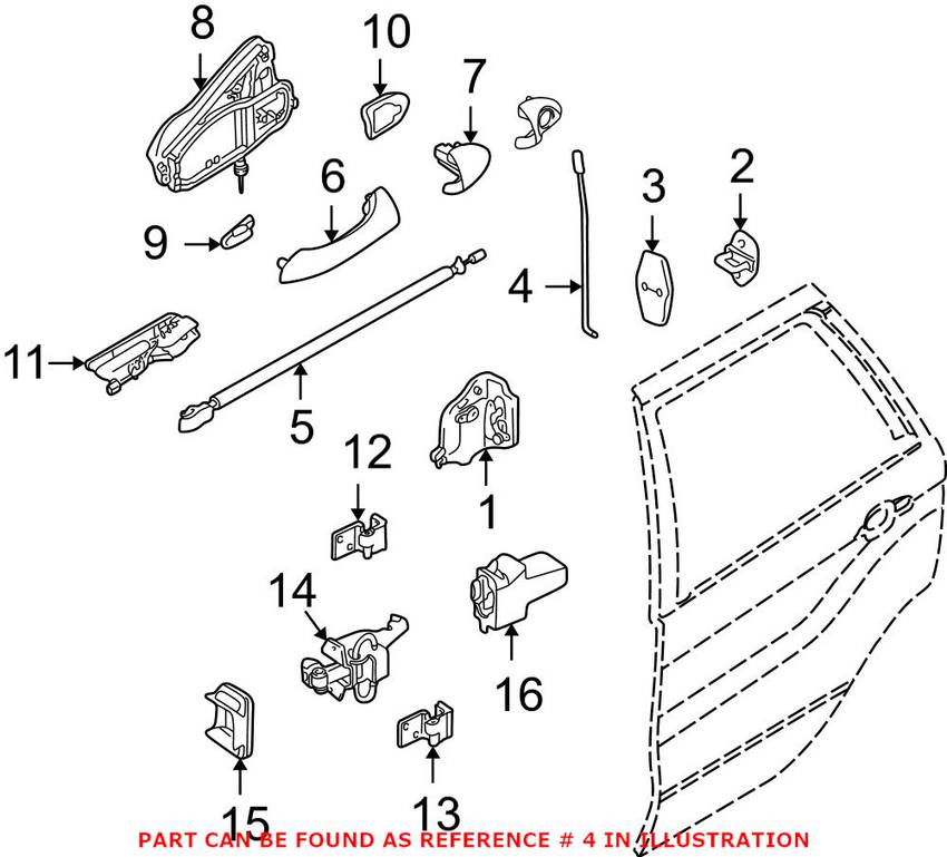 BMW Door Lock Rod - Rear 51228402397