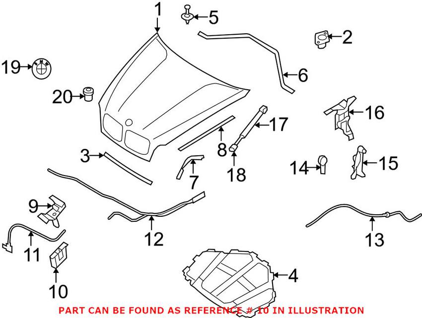 BMW Mini Hood Lock (Passenger Side) 51232753419