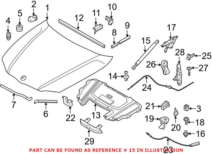 BMW Hood Lift Support 51237060550