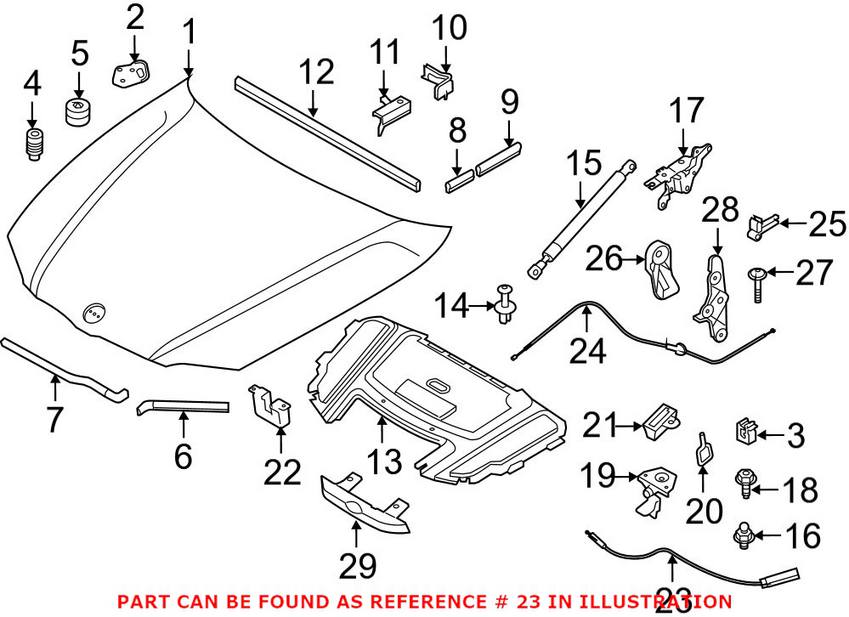 BMW Hood Release Cable 51237060552