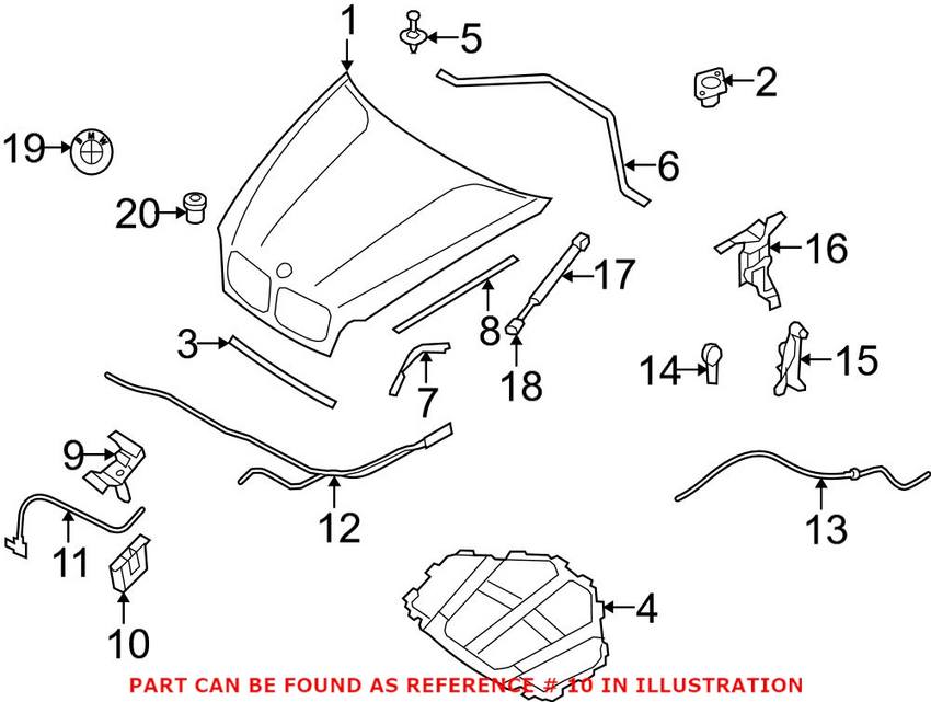 BMW Hood Latch 51237178753