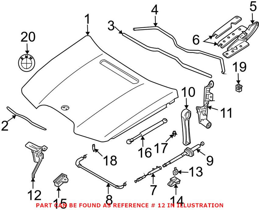 BMW Hood Catch 51237186508