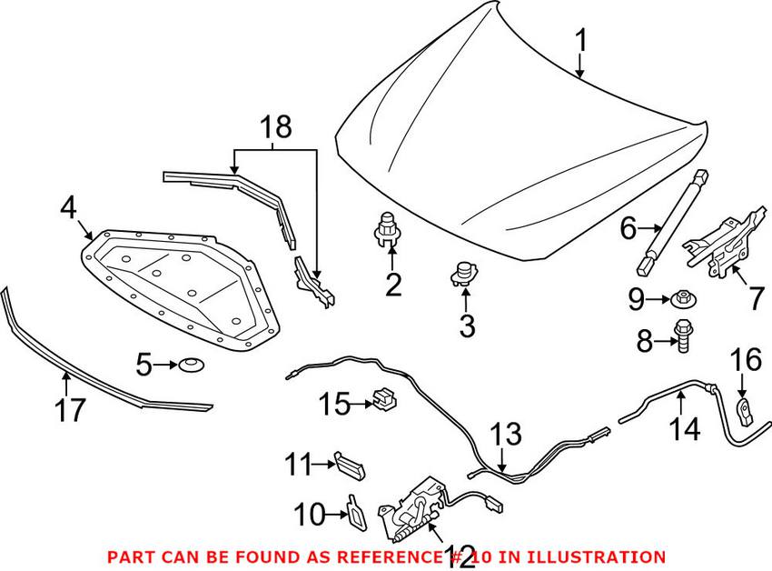 BMW Mini Hood Catch Bracket 51237247080