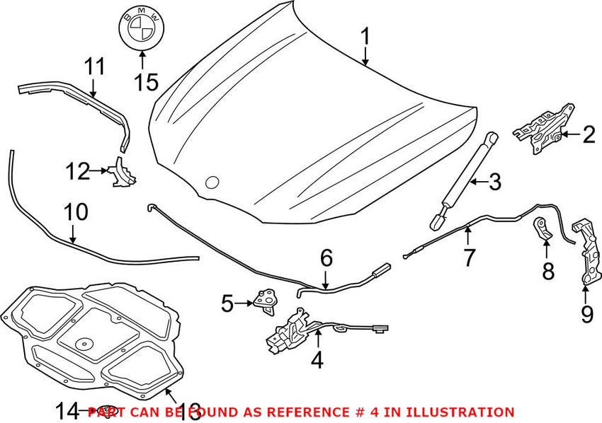 BMW Hood Lock - Driver Side Lower 51237347404