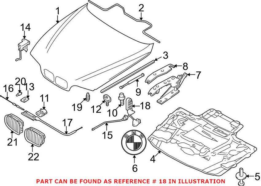 BMW Hood Release Lever 51238226621