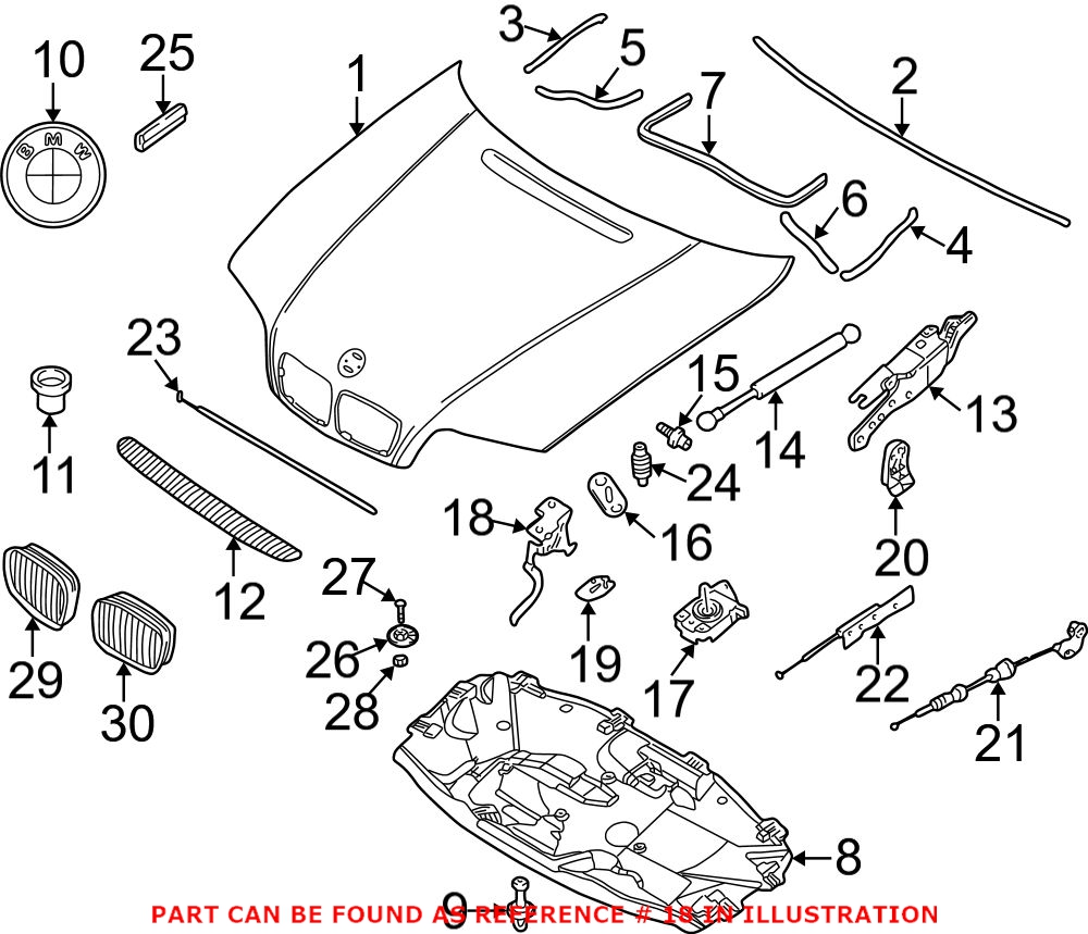 BMW Hood Catch 51238238459