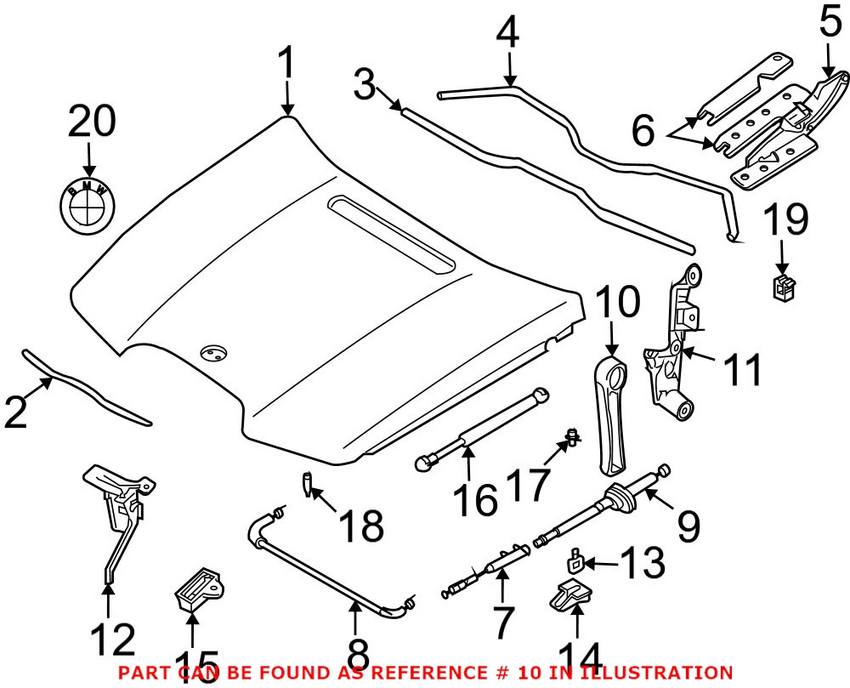 BMW Hood Release Handle 51238240607