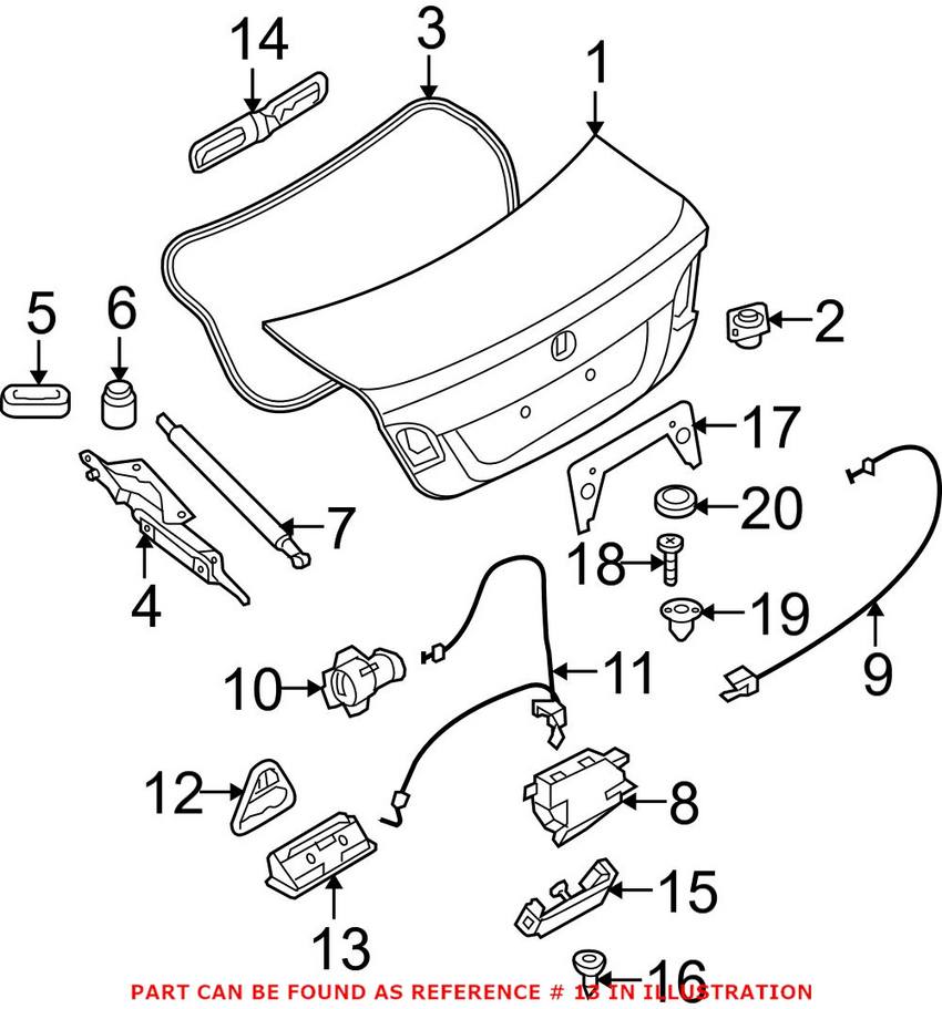 BMW Trunk Release Handle 51247118158