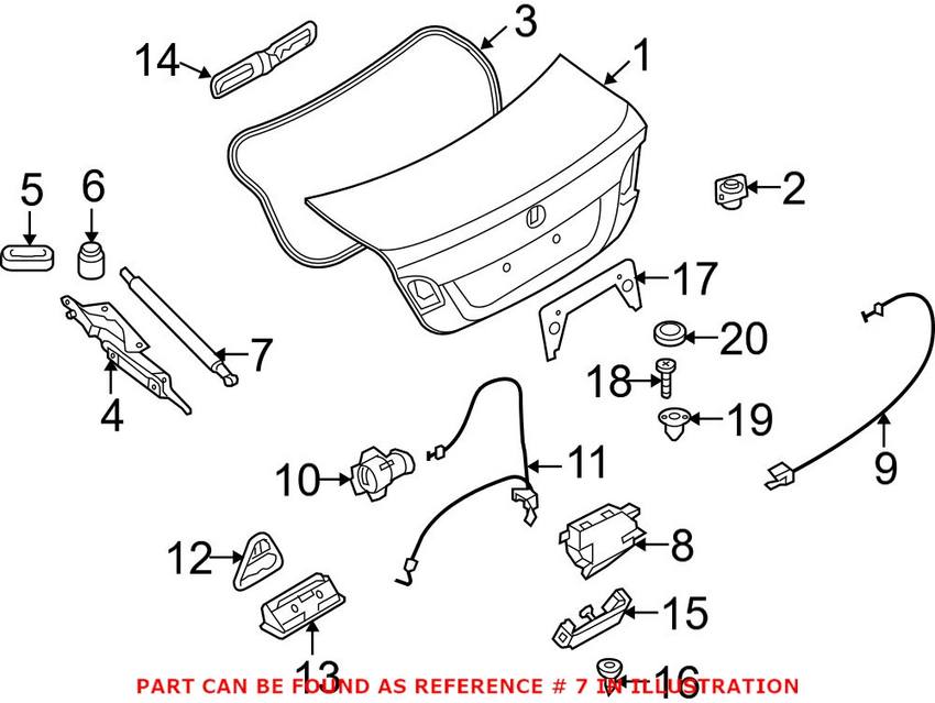 BMW Trunk Lift Support 51247250308 - Stabilus 034249