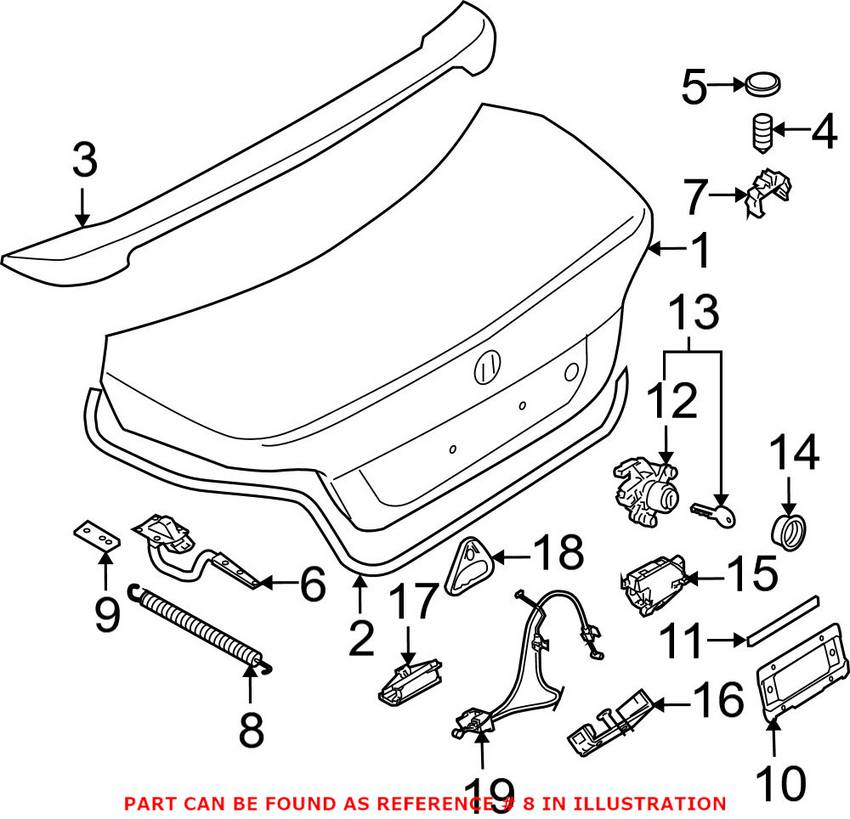 BMW Trunk Lift Support (w/ Spring) 51247141490