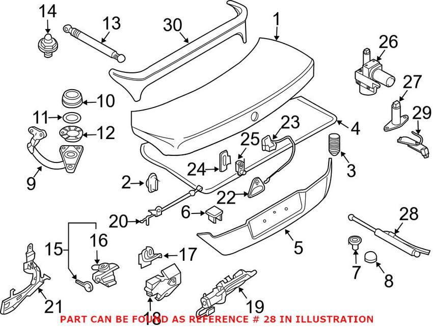 BMW Trunk Lid Hydraulic Cylinder 51247202868