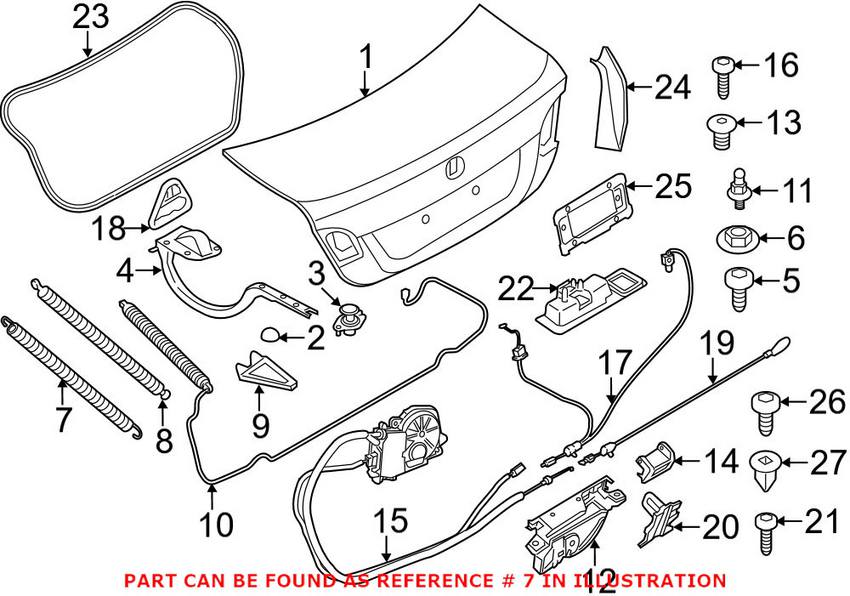 BMW Trunk Tension Spring 51247204366