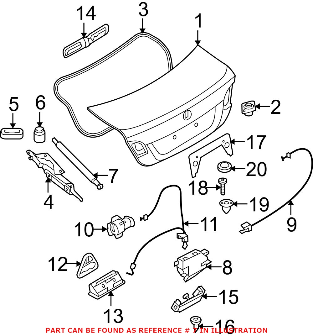 BMW Trunk Lift Support 51247250308