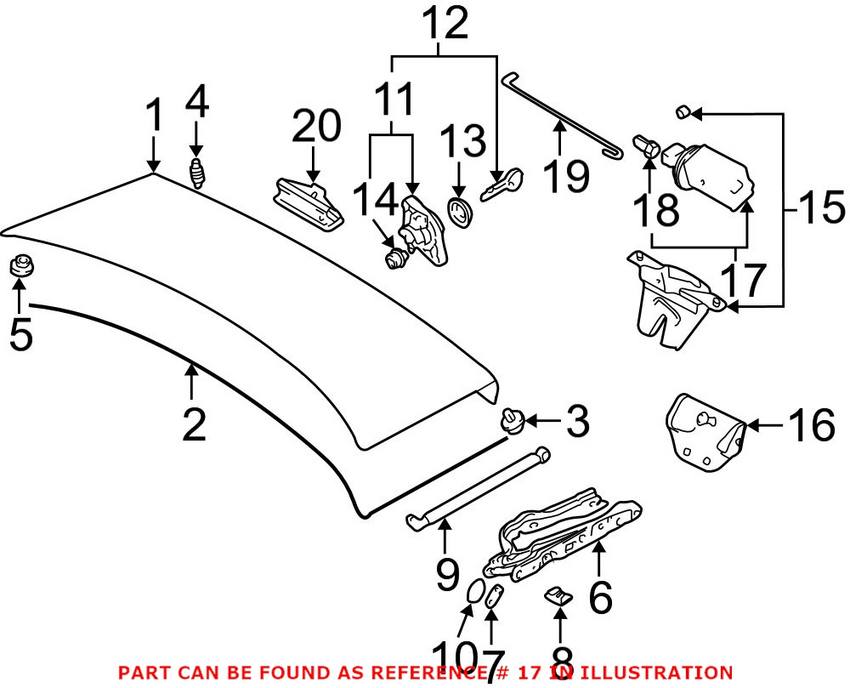 BMW Trunk Lock Actuator (5-pin) 51248236897