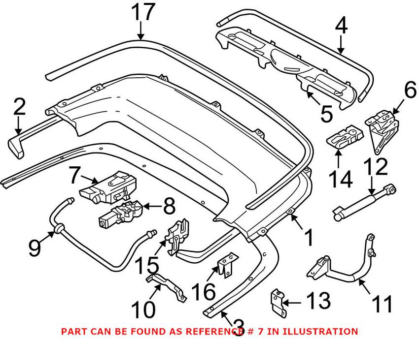 BMW Convertible Top Lid Drive Unit (Locking Mechanism) 51258248308