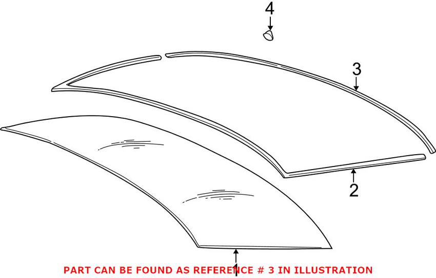 BMW Windshield Molding - Rear Lower 51318159786