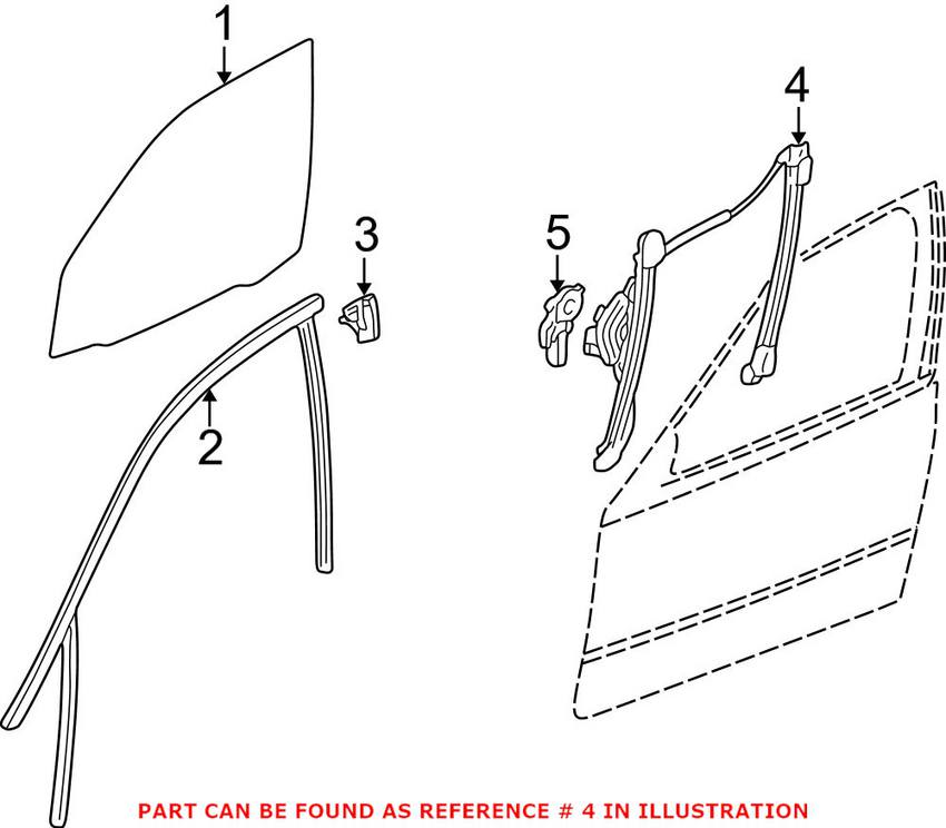 BMW Window Regulator - Front Driver Side 51337020659