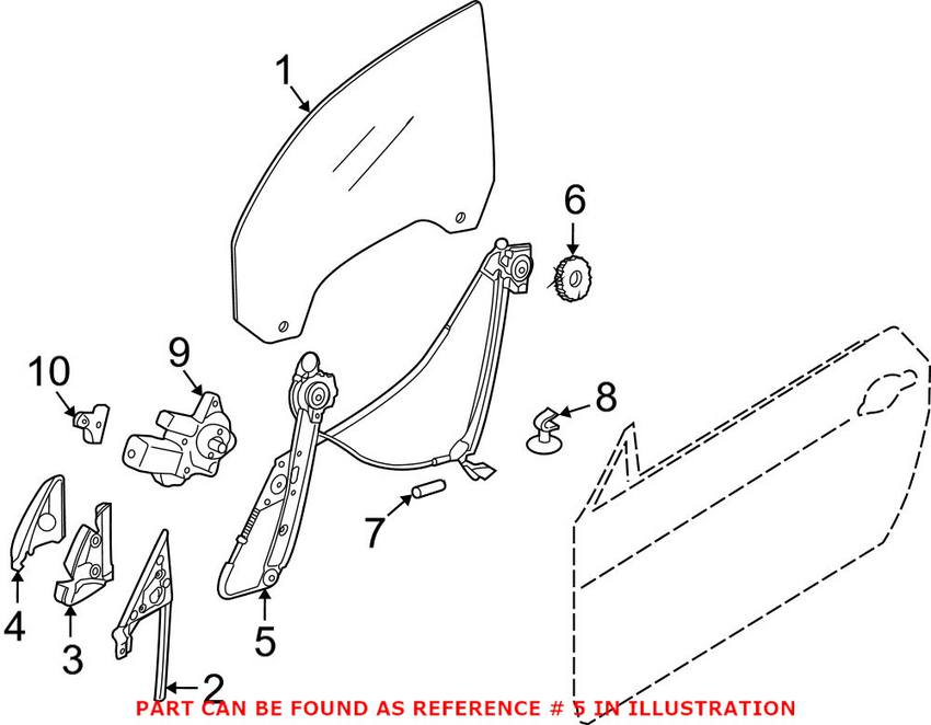 BMW Window Regulator - Front Driver Side 51337165595