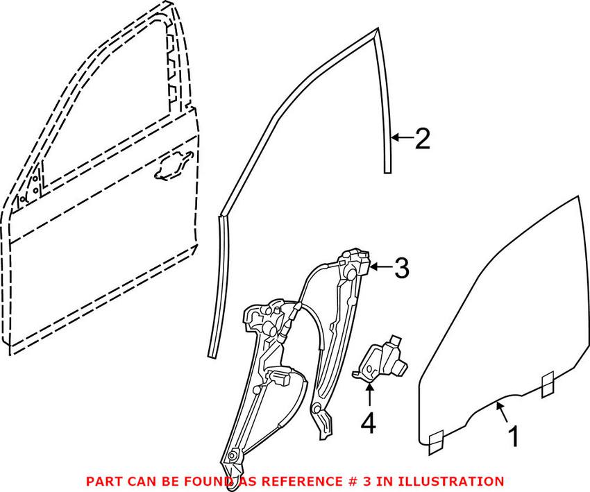 BMW Window Regulator - Front Driver Side 51337182131