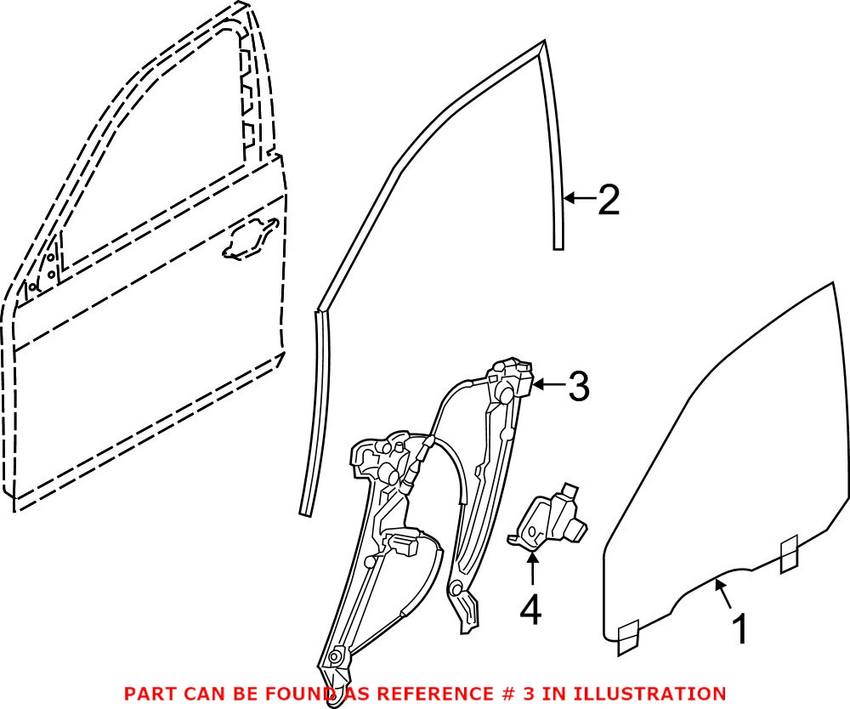 BMW Window Regulator - Front Passenger Side 51337182132